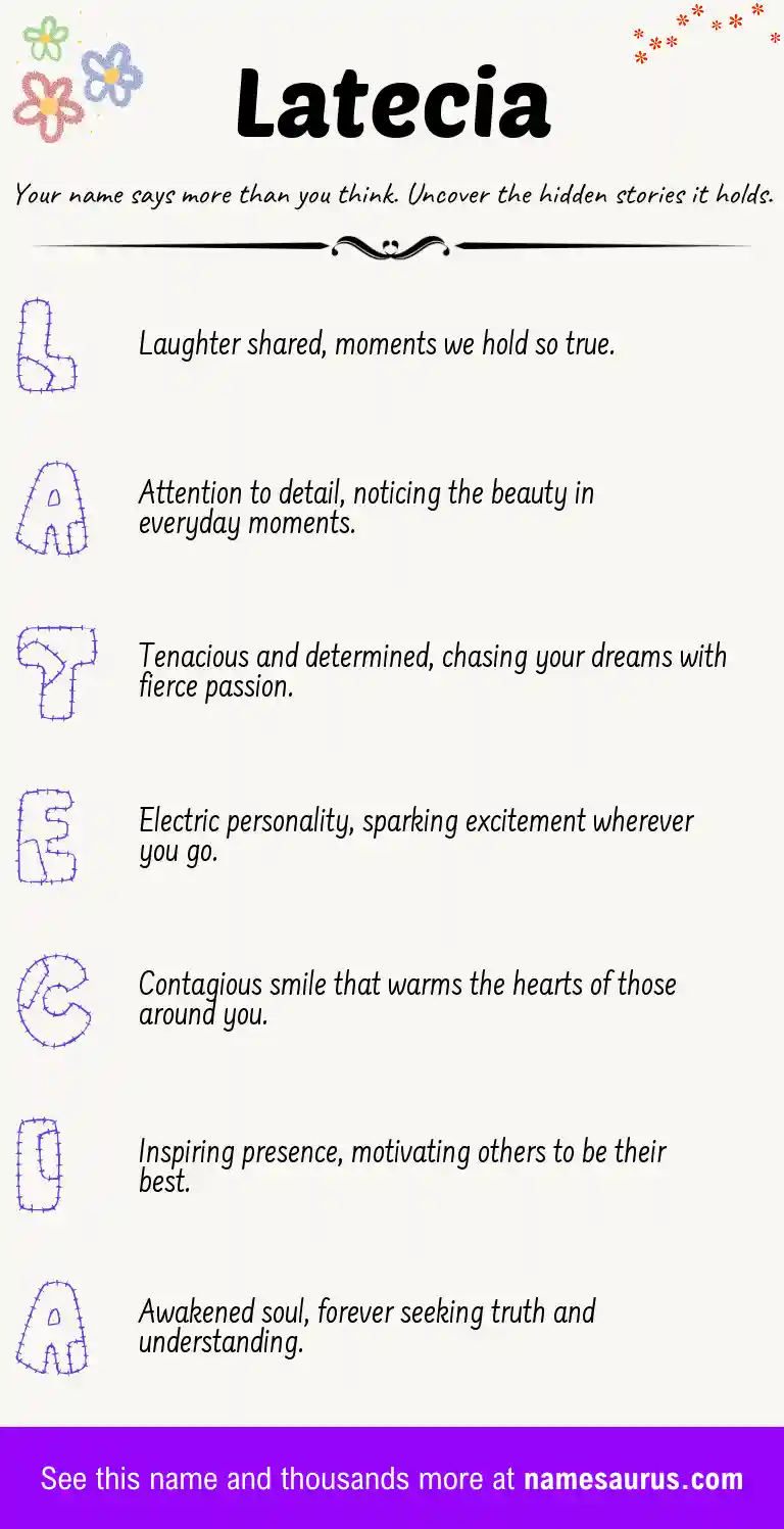 Acrostic poem about Latecia.