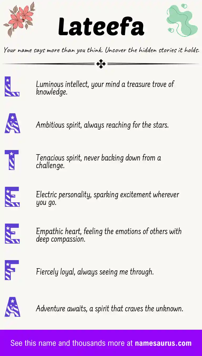 Acrostic poem about Lateefa.