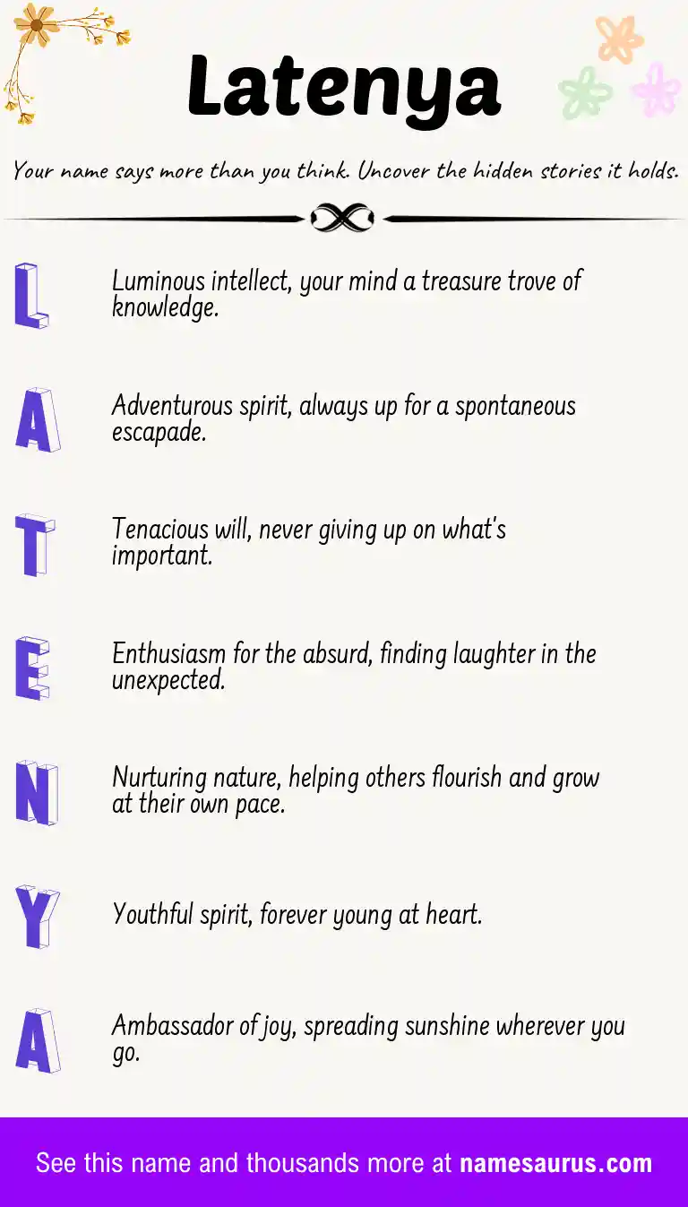 Acrostic poem about Latenya.