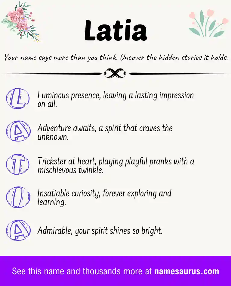 Acrostic poem about Latia.