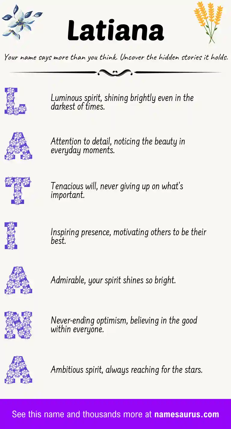 Acrostic poem about Latiana.