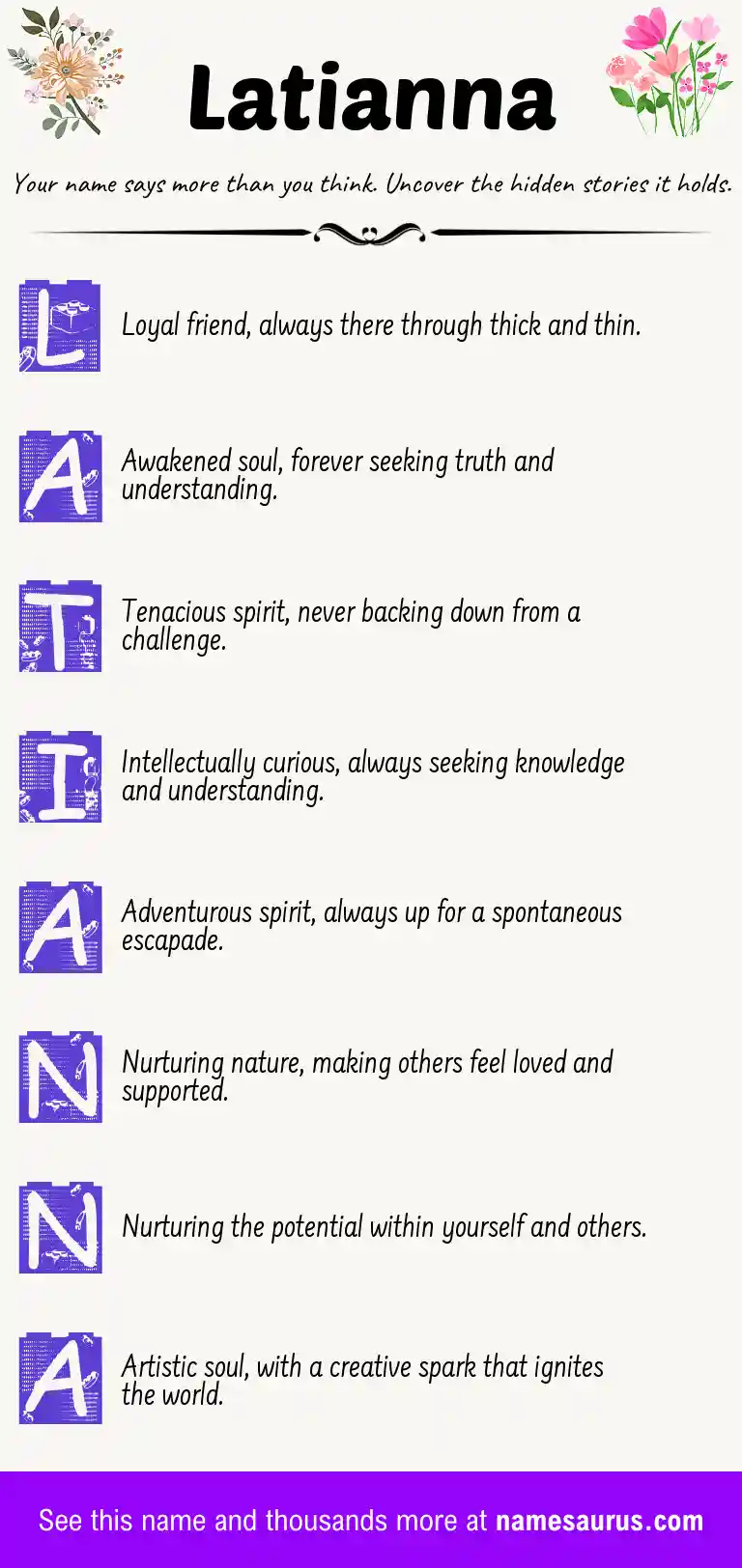 Acrostic poem about Latianna.