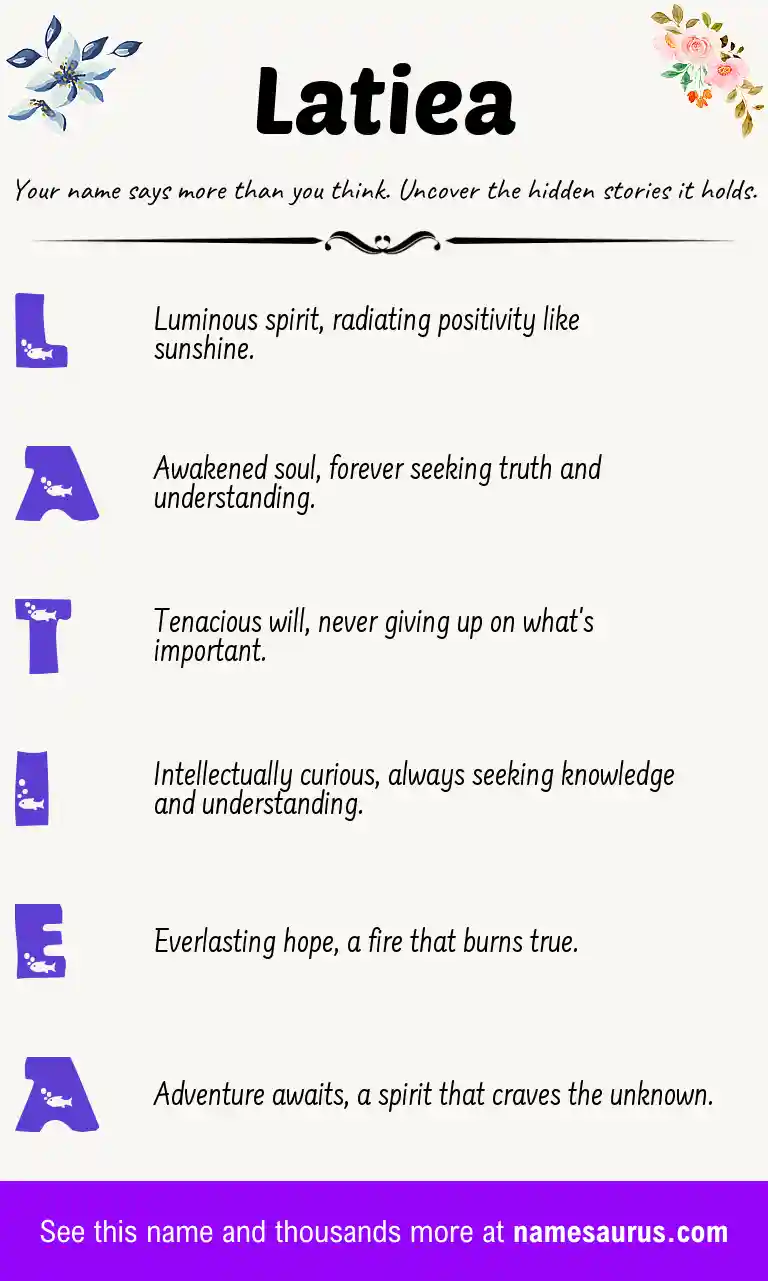 Acrostic poem about Latiea.
