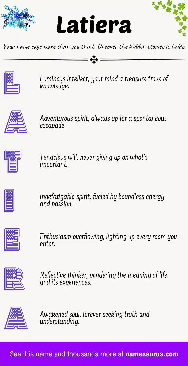 Acrostic poem about Latiera.