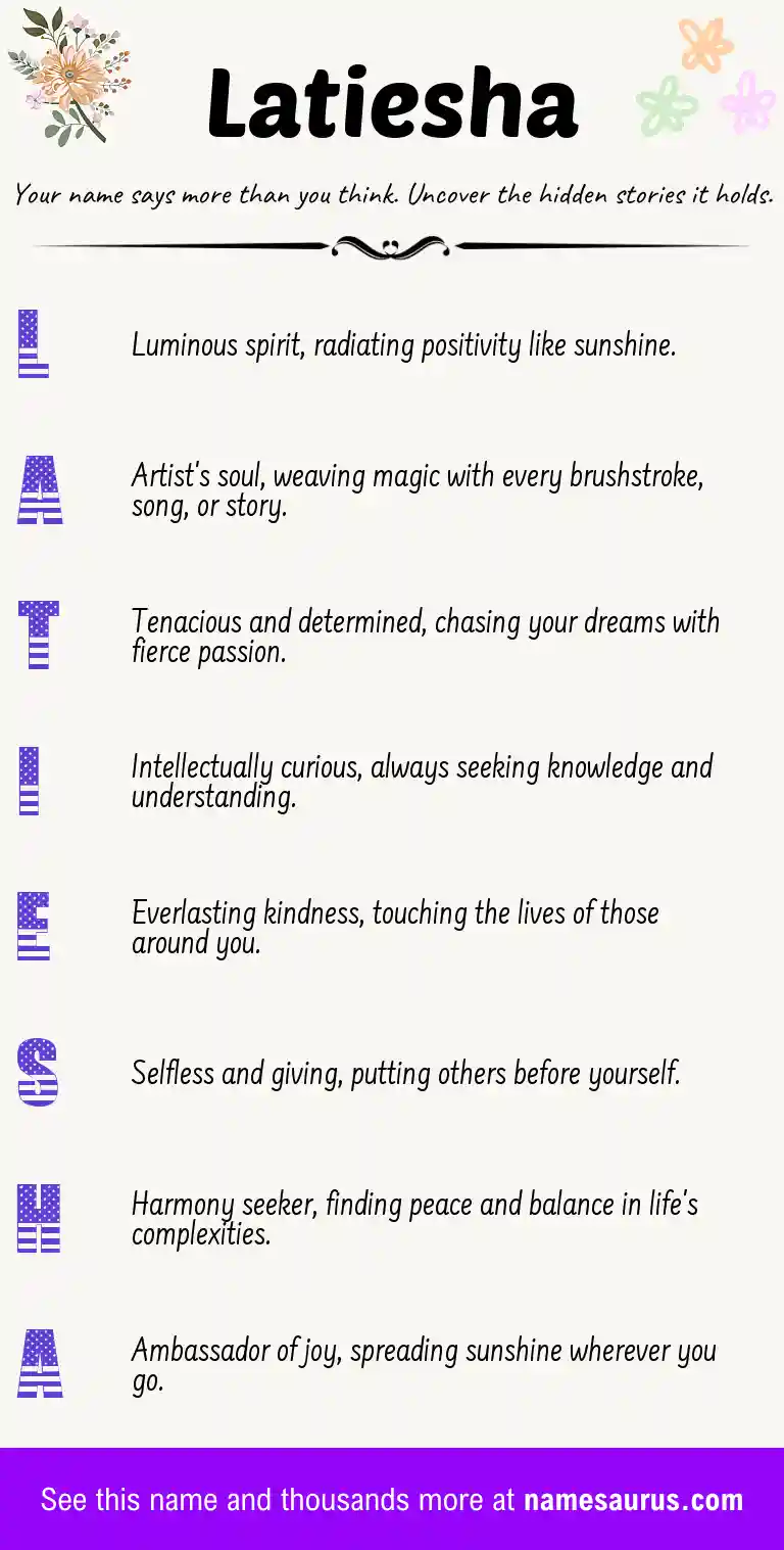 Acrostic poem about Latiesha.