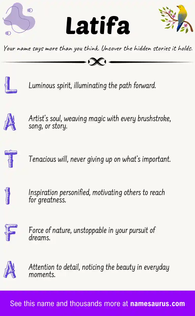 Acrostic poem about Latifa.