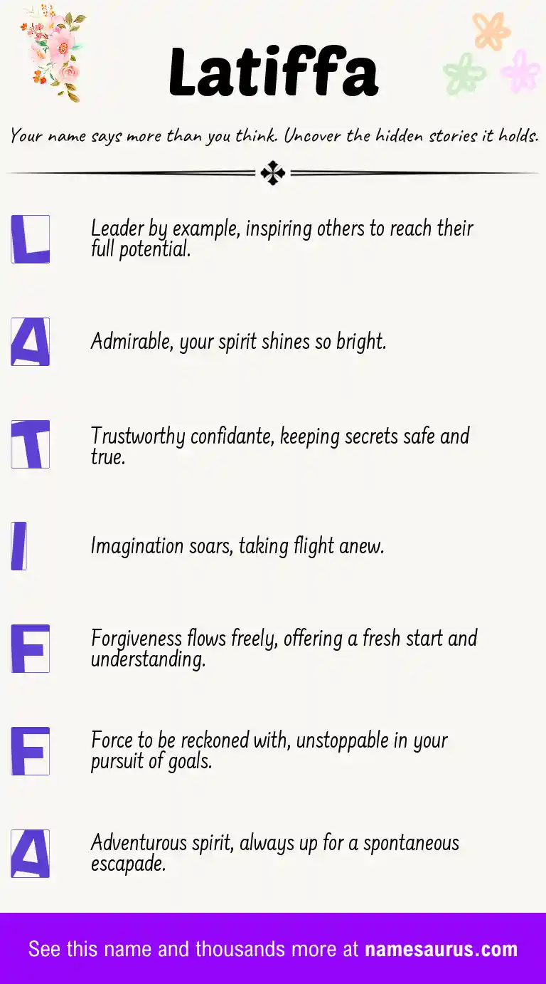 Acrostic poem about Latiffa.