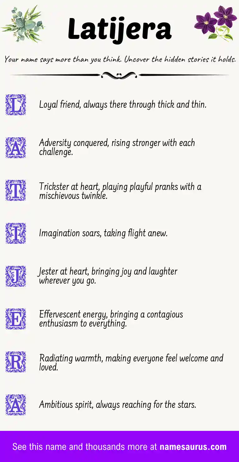 Acrostic poem about Latijera.