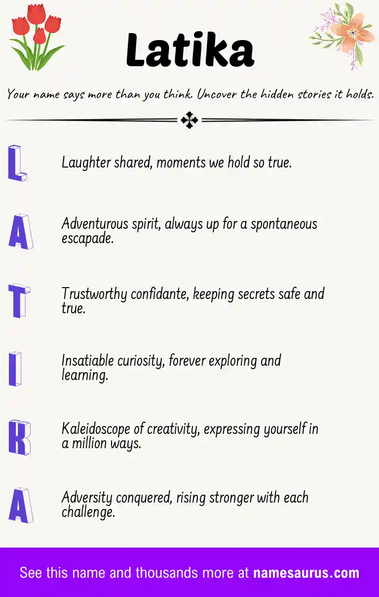 Acrostic poem about Latika.