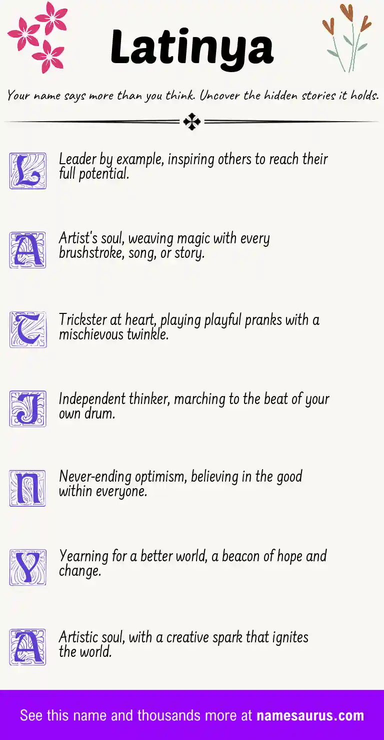 Acrostic poem about Latinya.