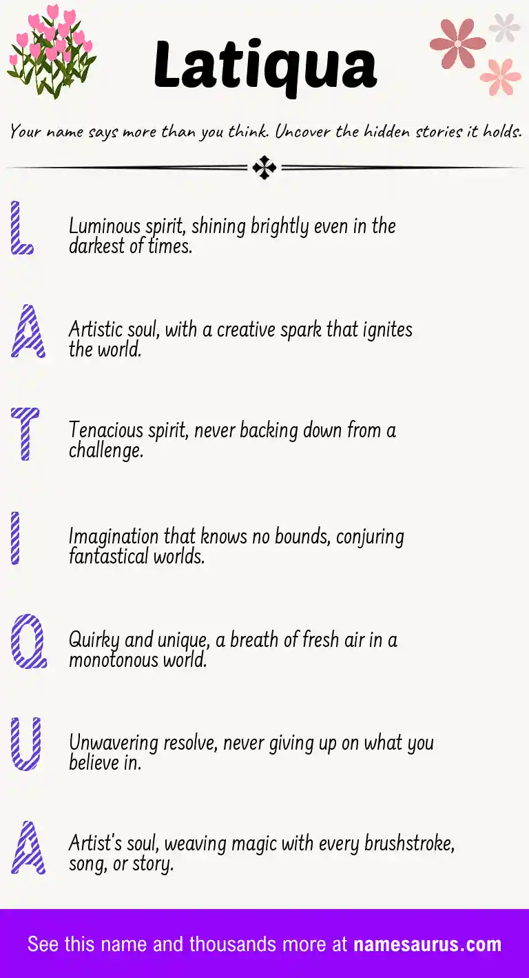 Acrostic poem about Latiqua.