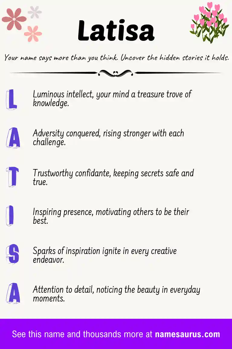 Acrostic poem about Latisa.