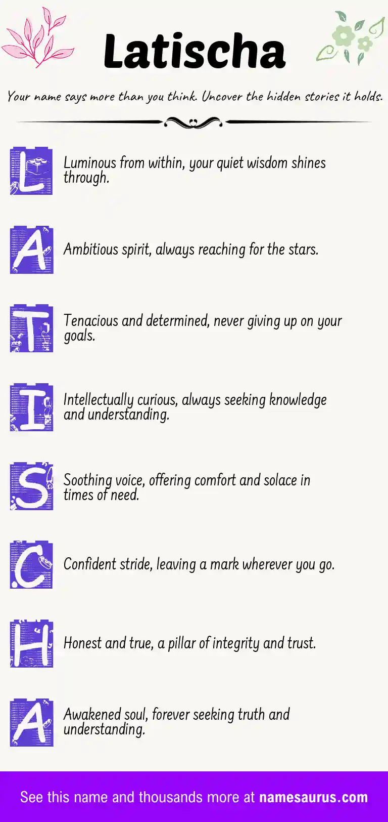 Acrostic poem about Latischa.