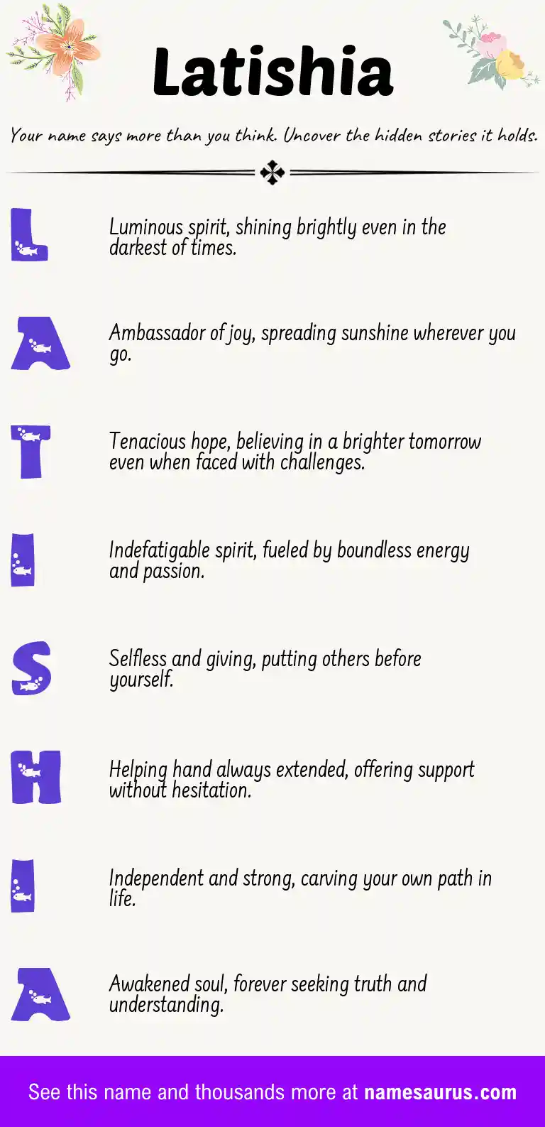 Acrostic poem about Latishia.