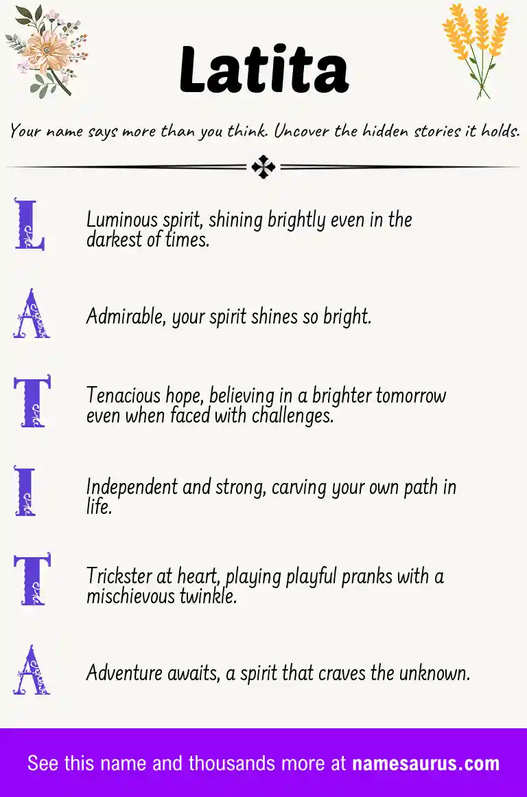 Acrostic poem about Latita.