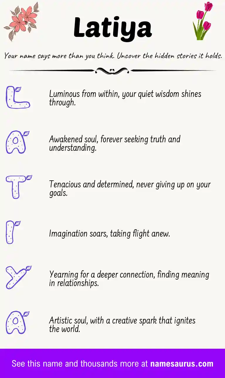 Acrostic poem about Latiya.