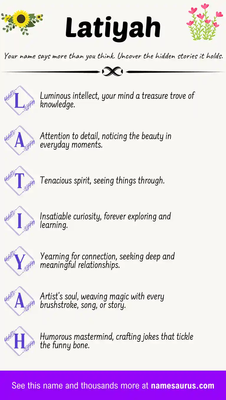 Acrostic poem about Latiyah.