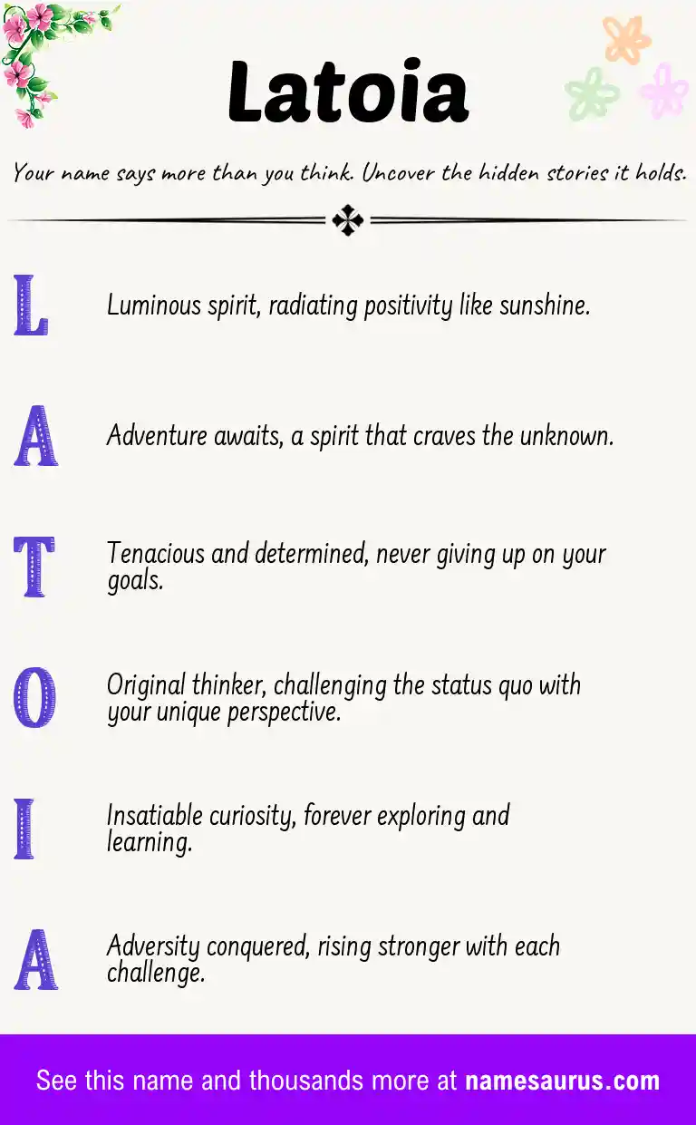 Acrostic poem about Latoia.