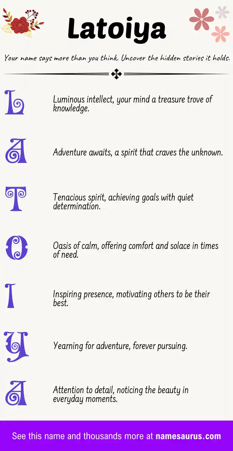 Acrostic poem about Latoiya.