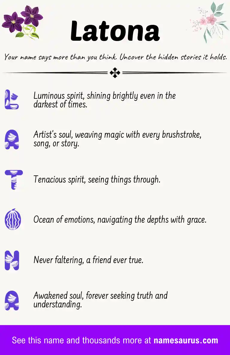 Acrostic poem about Latona.