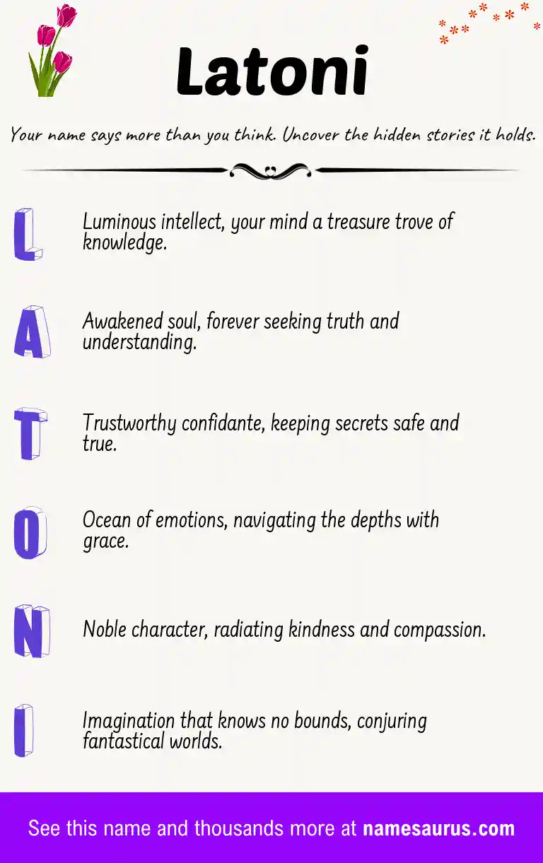 Acrostic poem about Latoni.