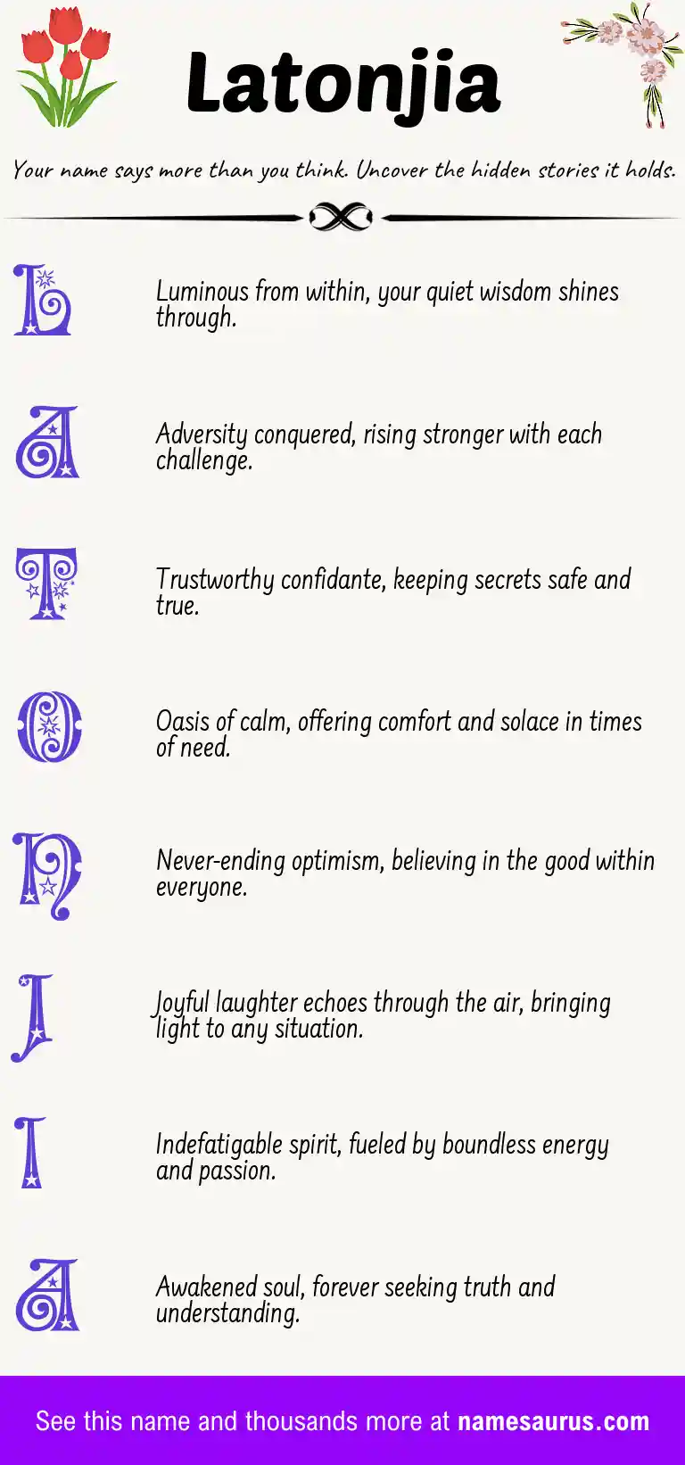 Acrostic poem about Latonjia.