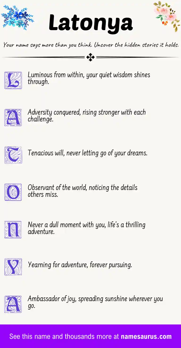 Acrostic poem about Latonya.