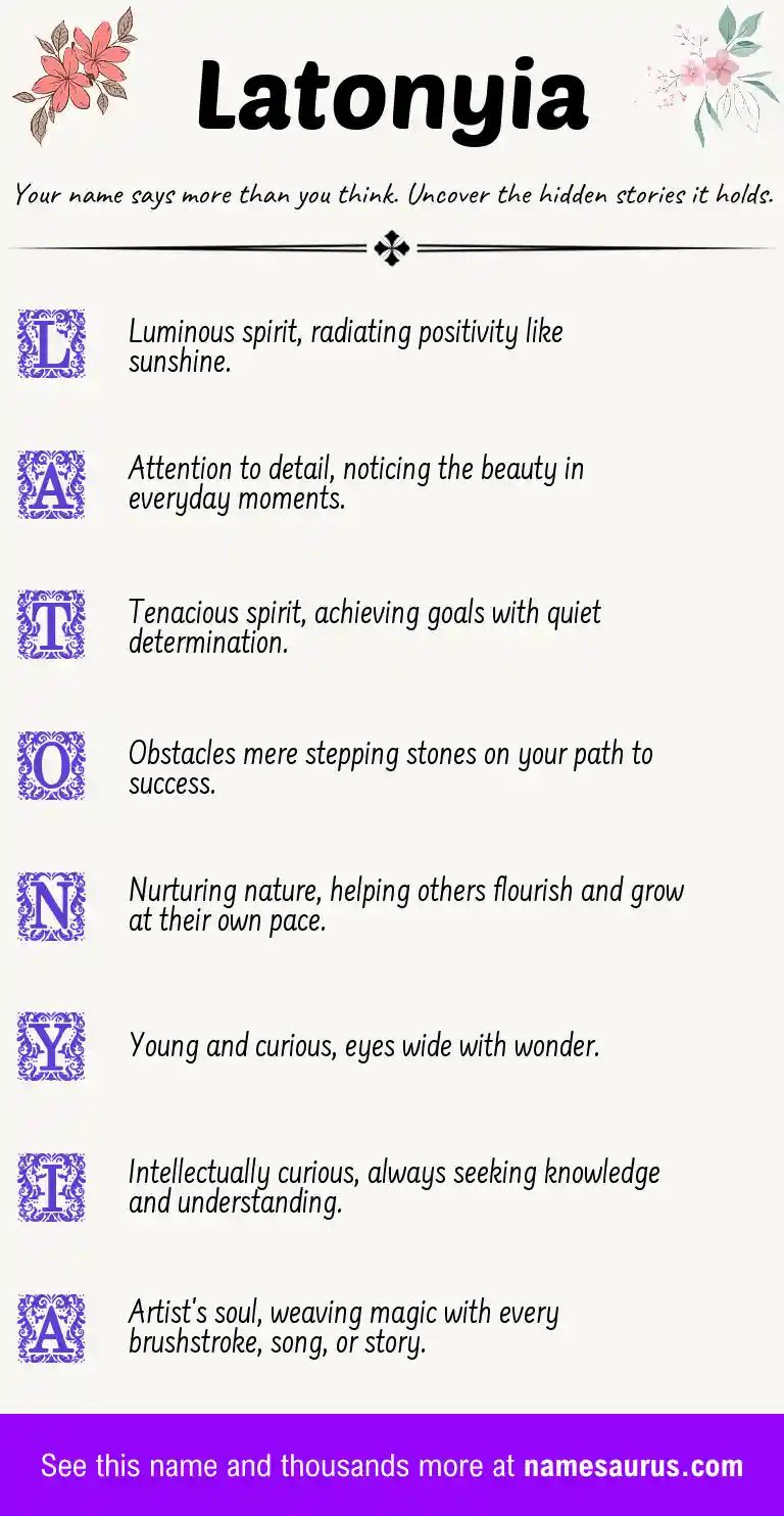 Acrostic poem about Latonyia.