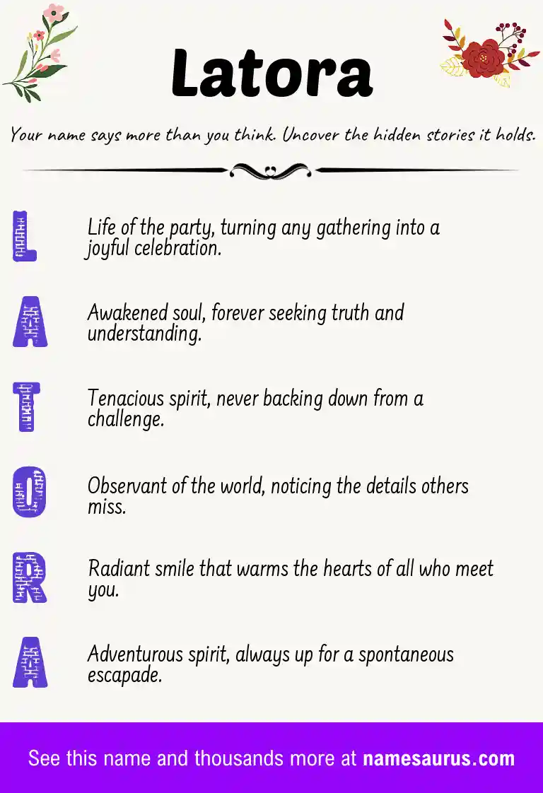 Acrostic poem about Latora.