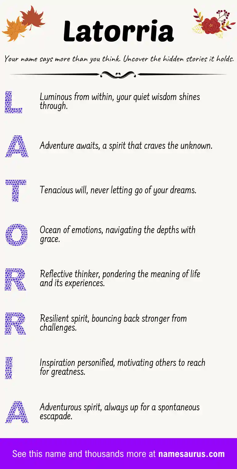 Acrostic poem about Latorria.