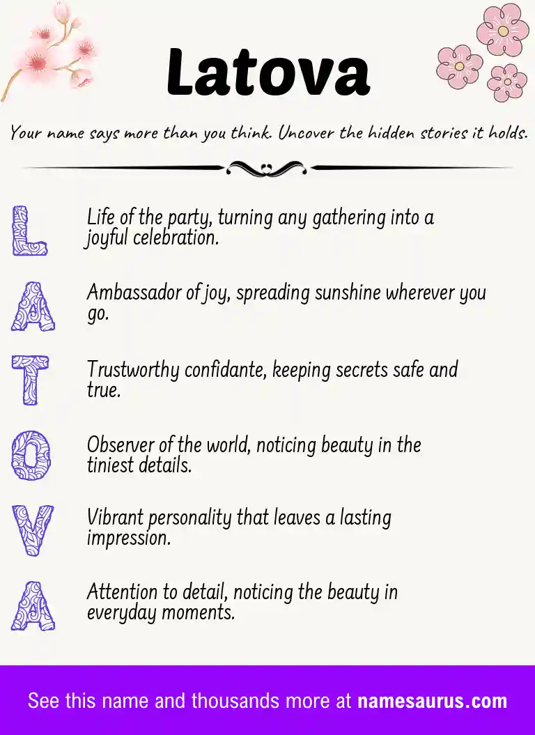 Acrostic poem about Latova.