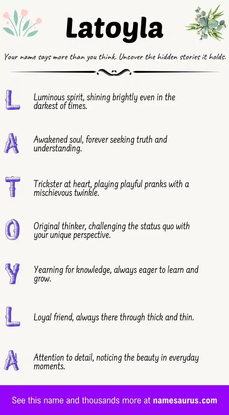 Acrostic poem about Latoyla.