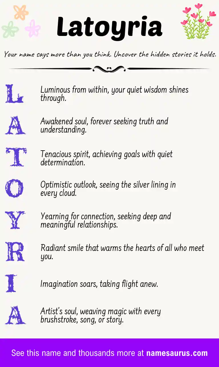 Acrostic poem about Latoyria.