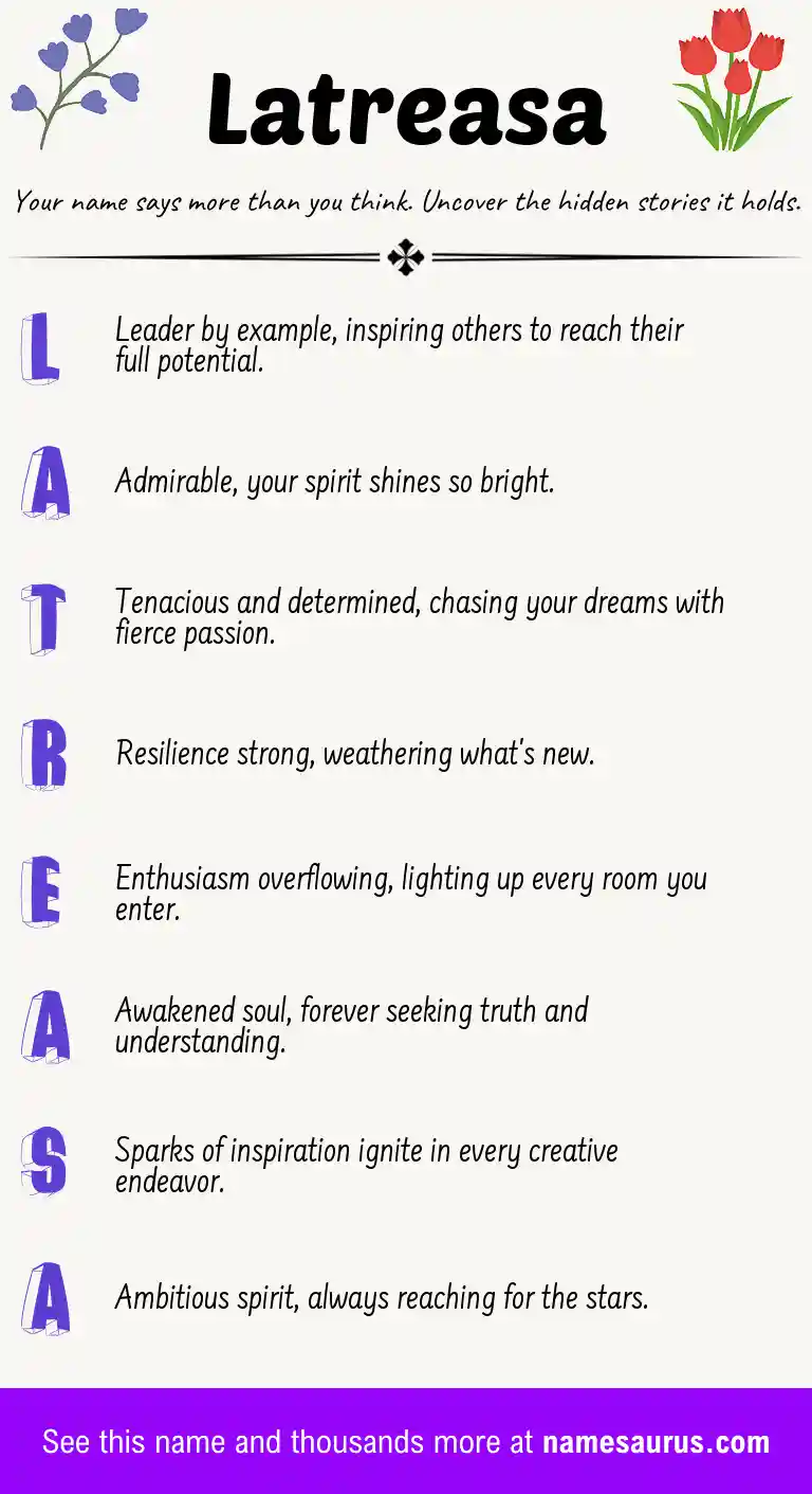 Acrostic poem about Latreasa.