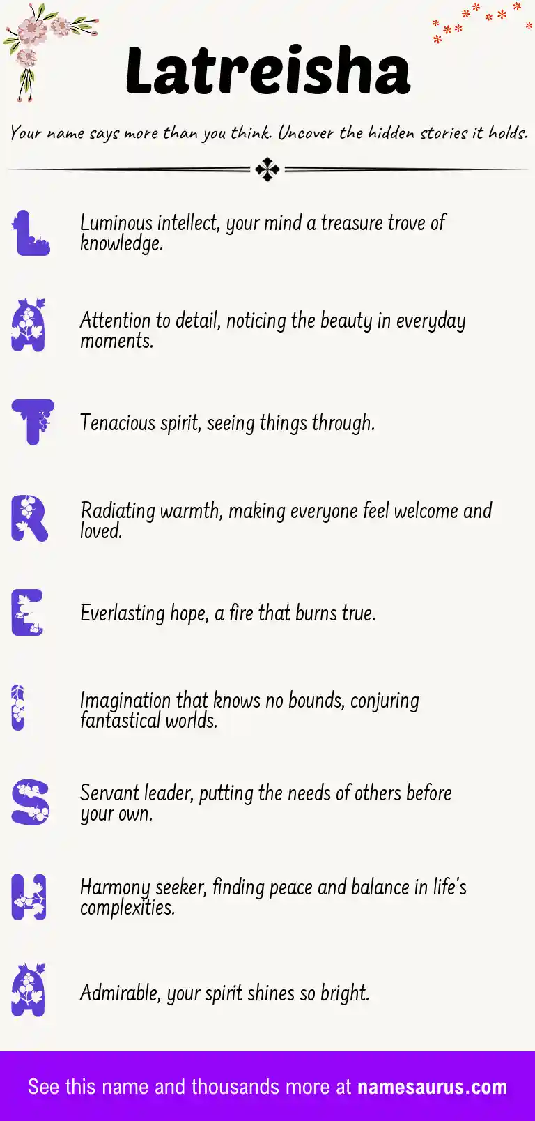 Acrostic poem about Latreisha.