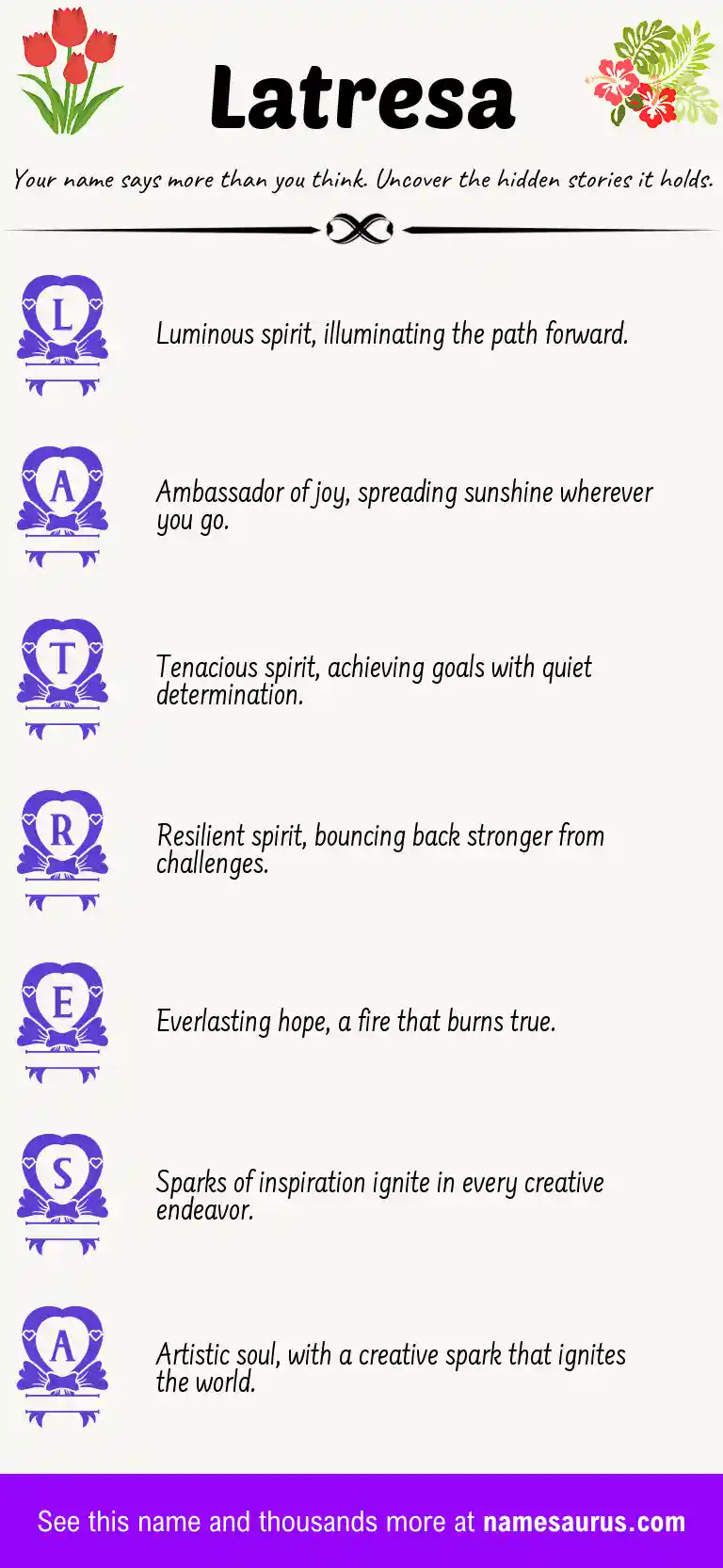 Acrostic poem about Latresa.