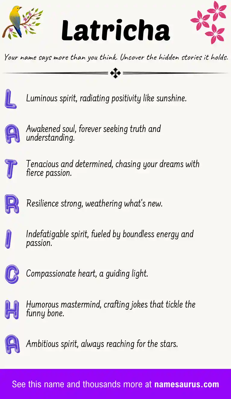 Acrostic poem about Latricha.