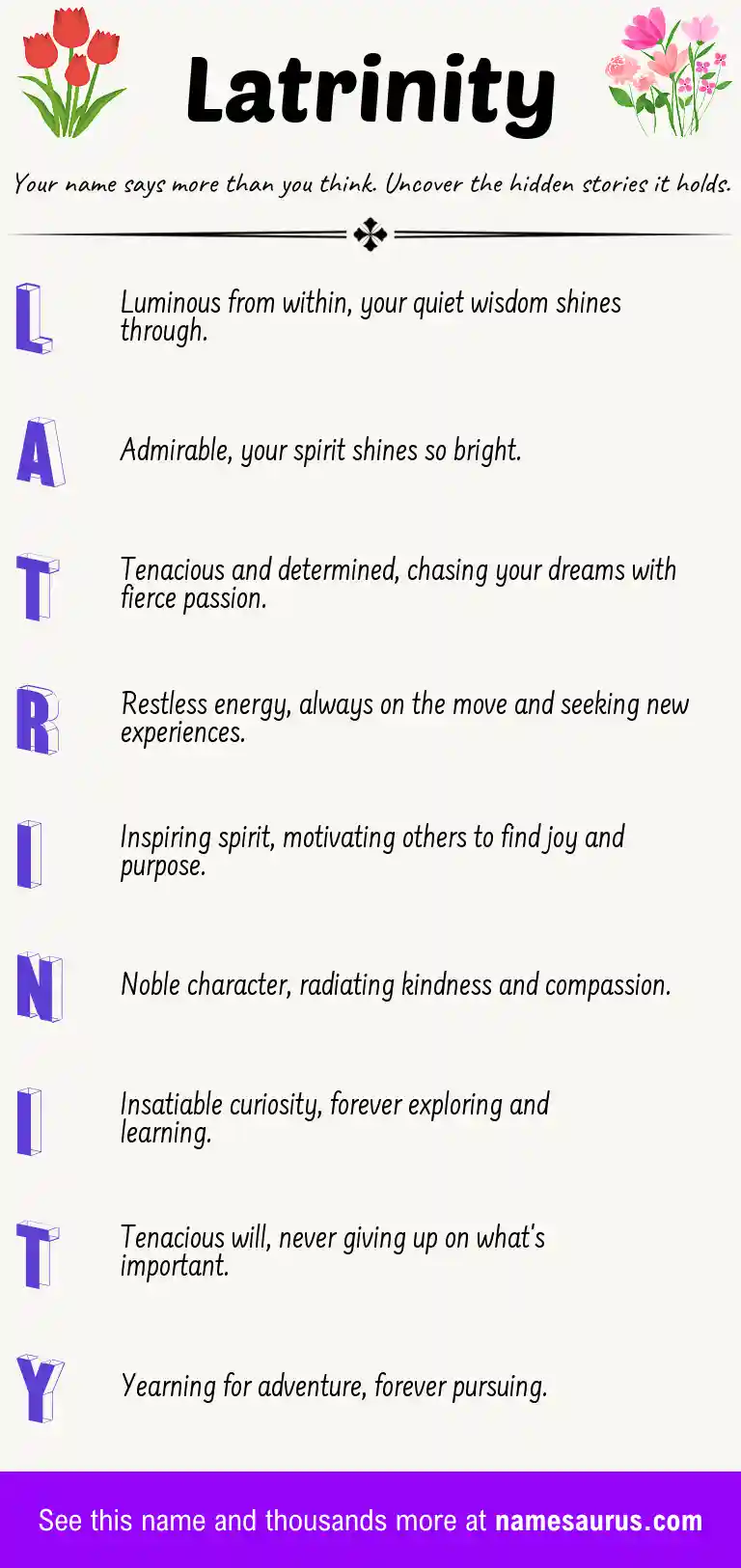 Acrostic poem about Latrinity.