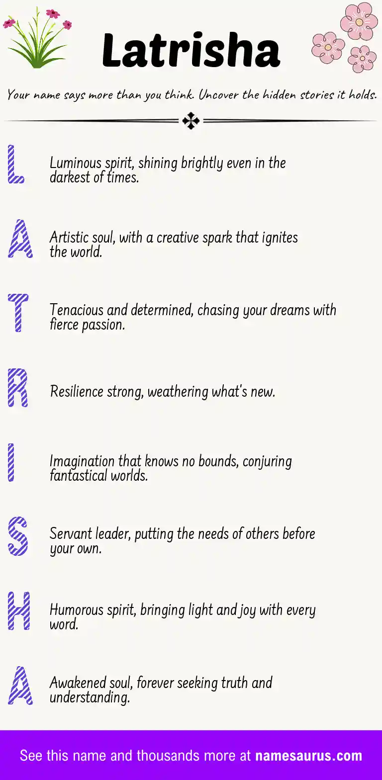 Acrostic poem about Latrisha.