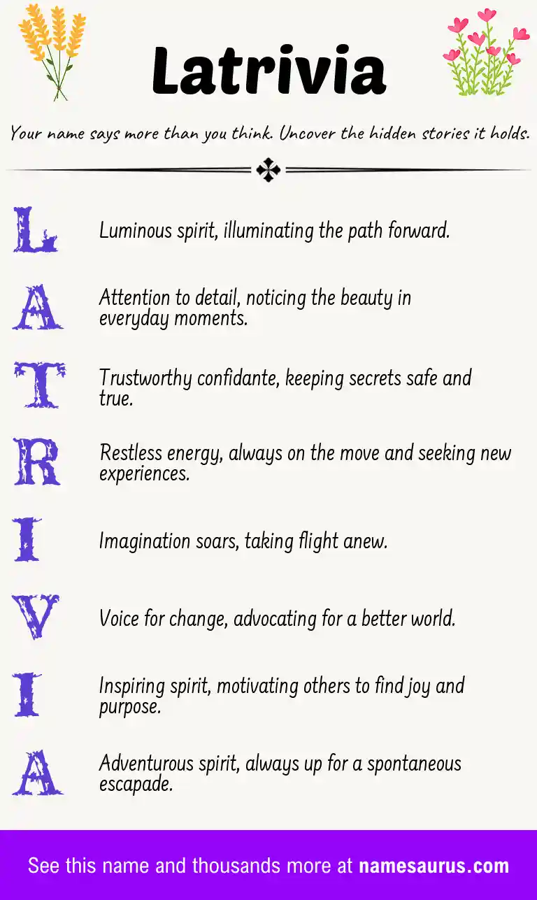 Acrostic poem about Latrivia.