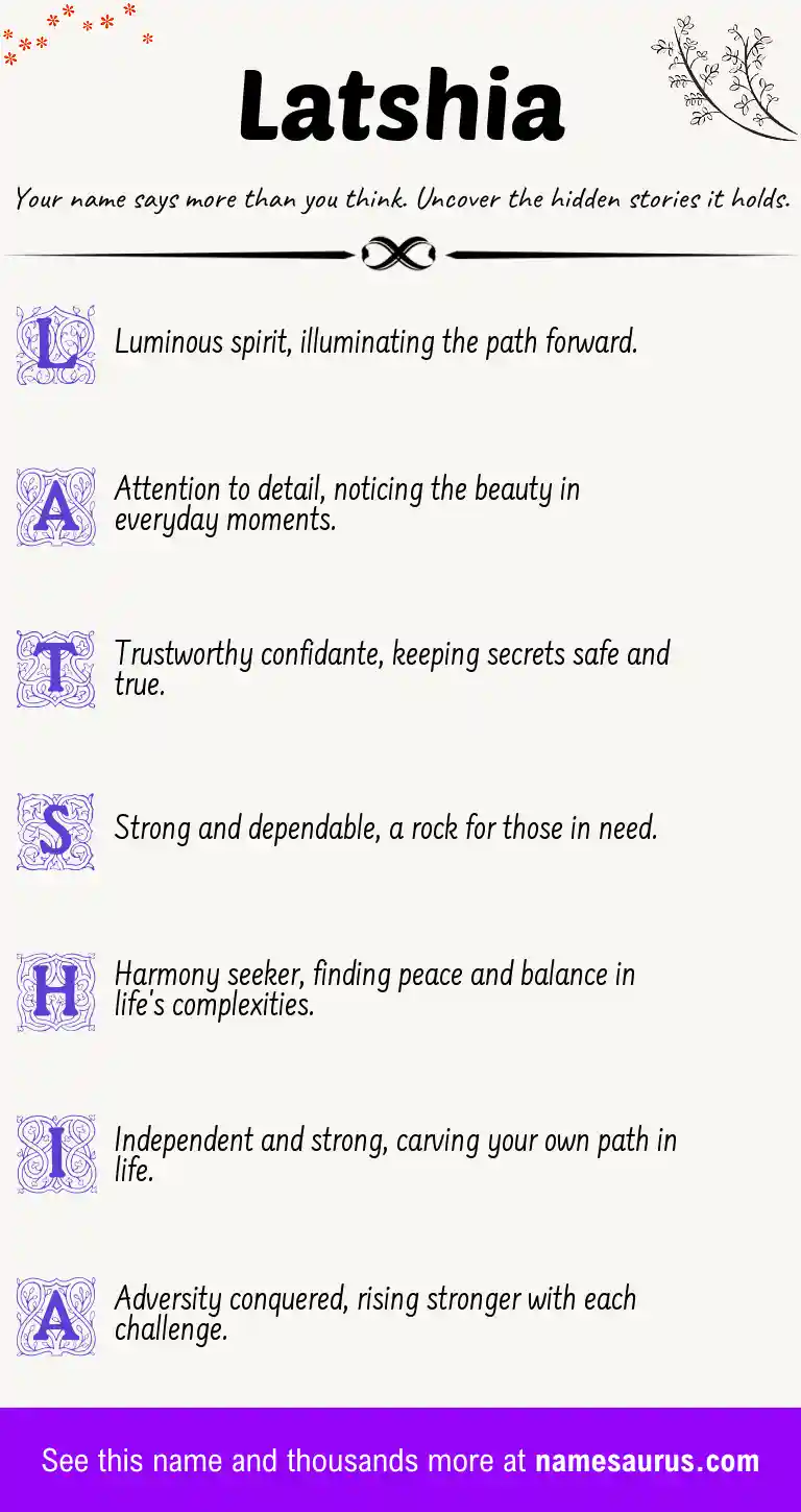 Acrostic poem about Latshia.