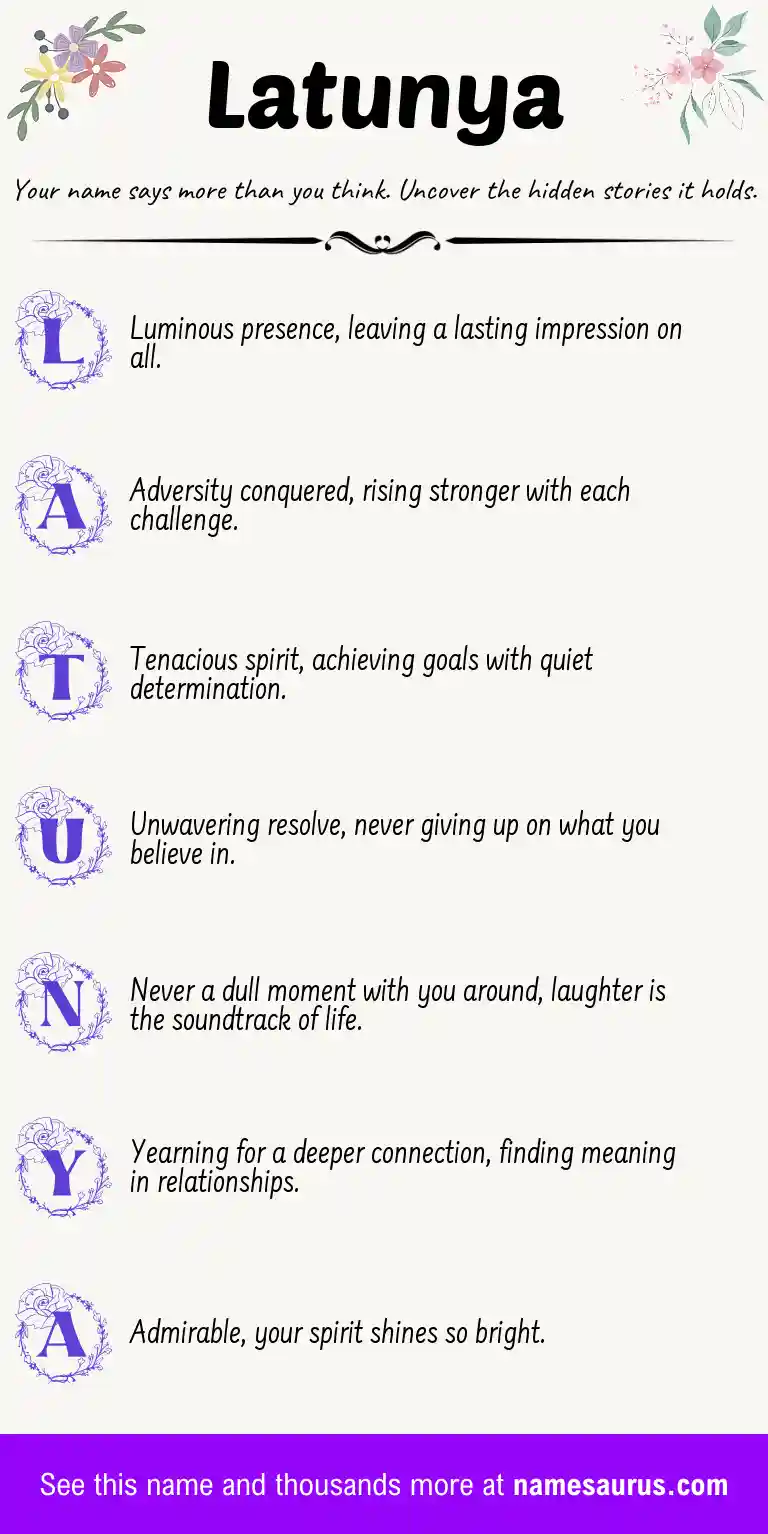 Acrostic poem about Latunya.
