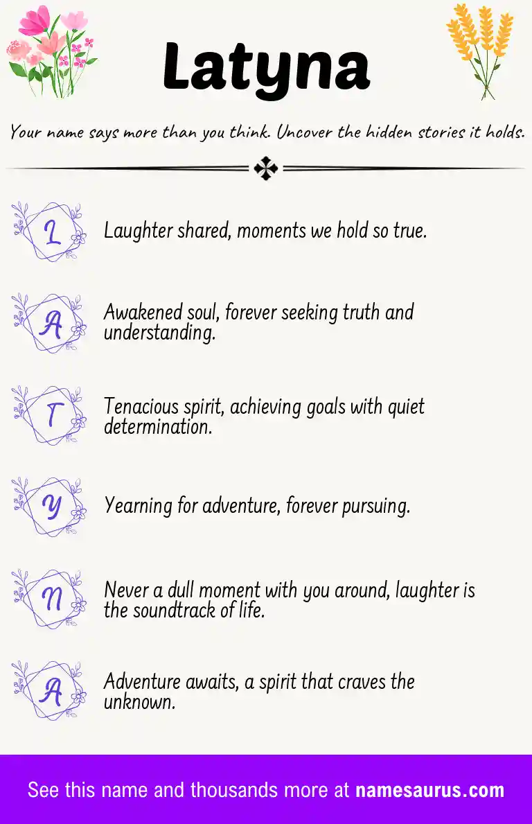 Acrostic poem about Latyna.
