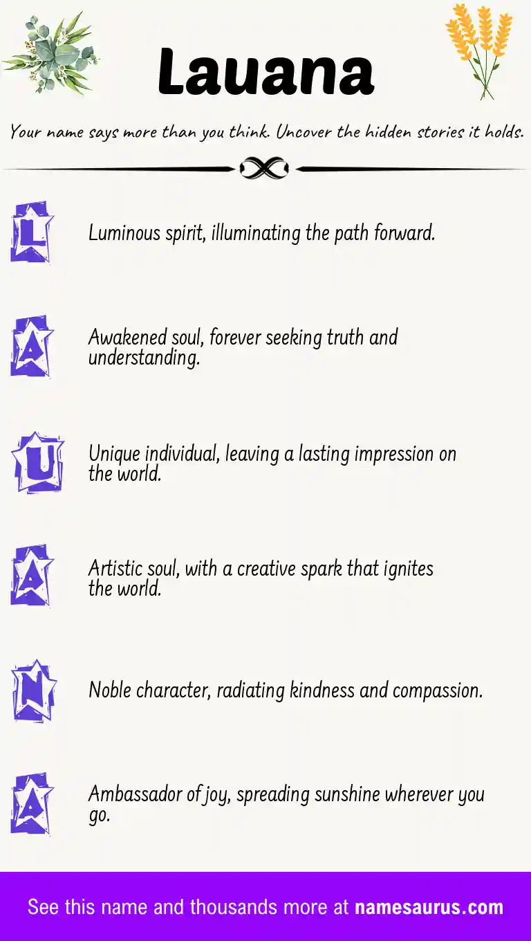 Acrostic poem about Lauana.