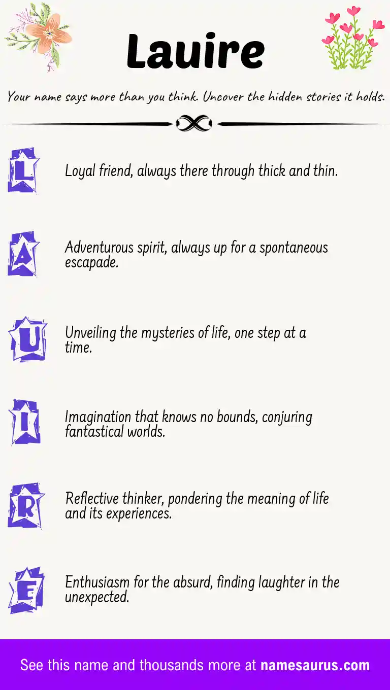 Acrostic poem about Lauire.