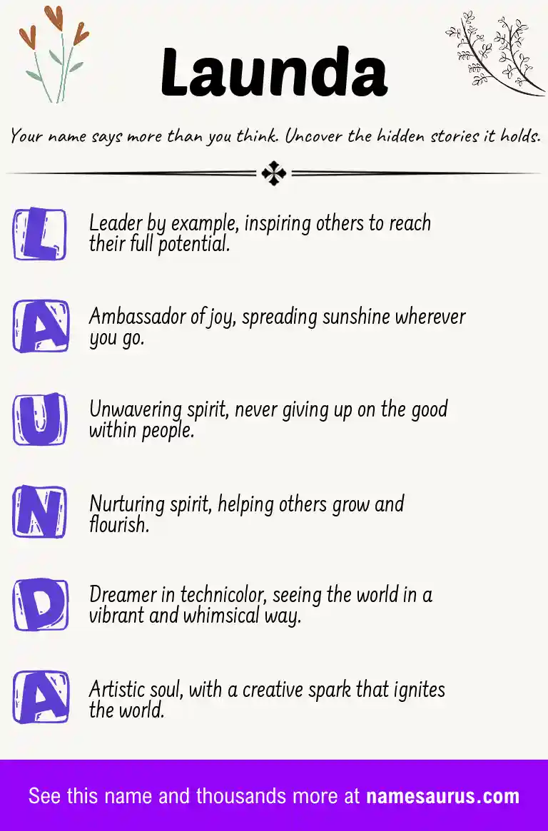 Acrostic poem about Launda.