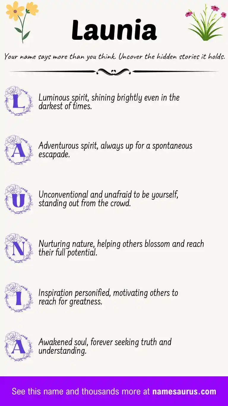 Acrostic poem about Launia.