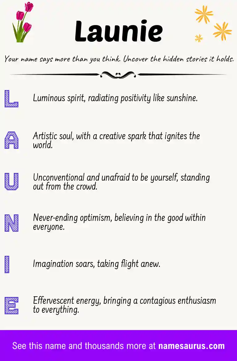 Acrostic poem about Launie.