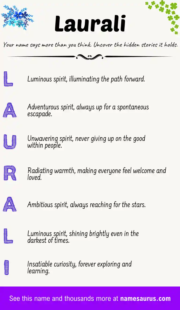 Acrostic poem about Laurali.