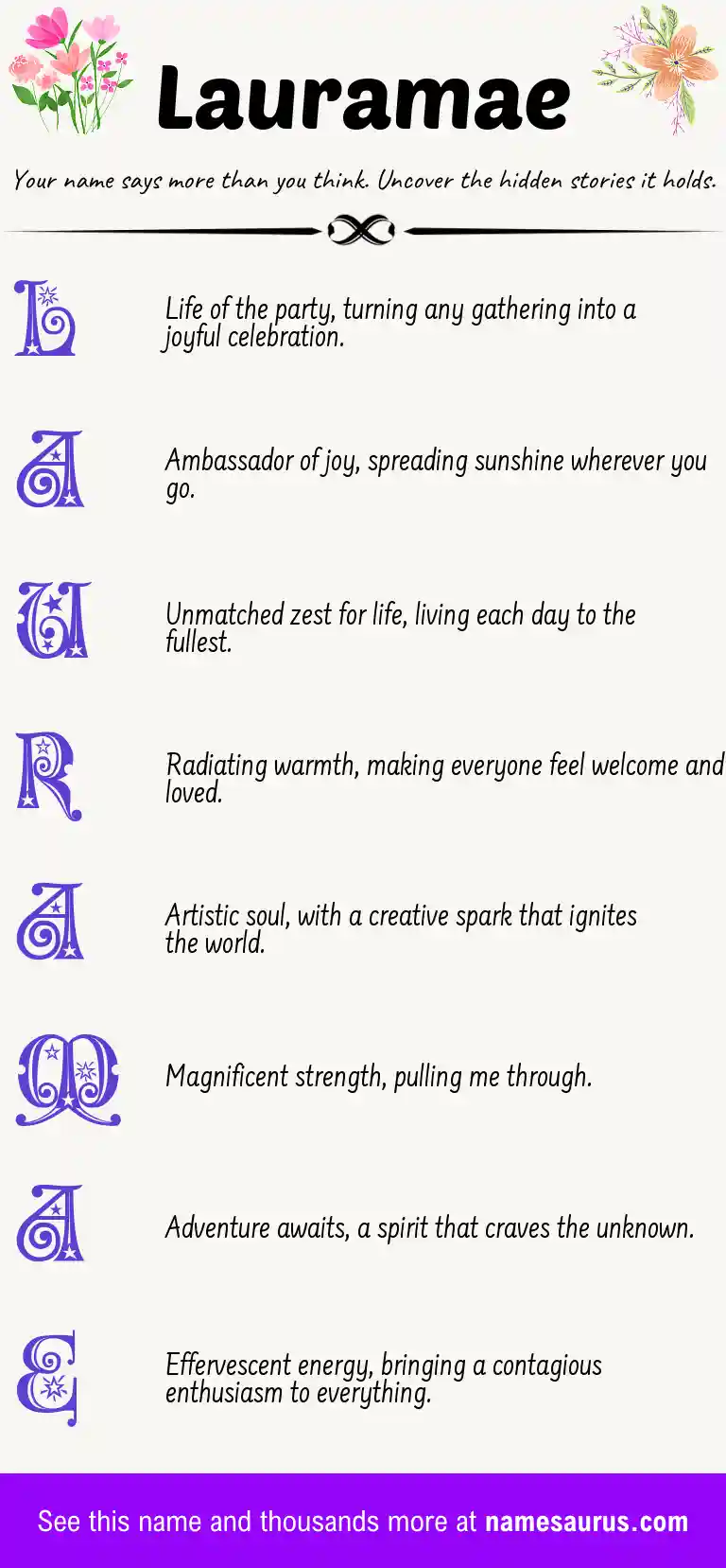 Acrostic poem about Lauramae.